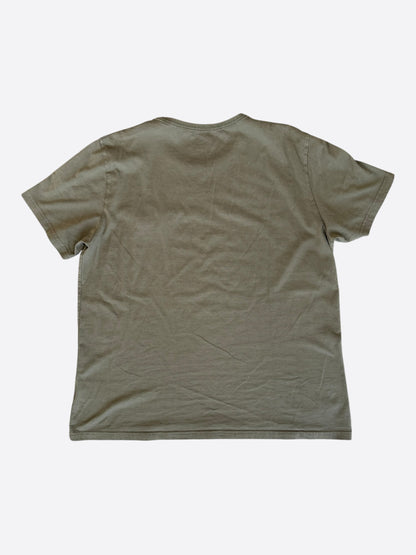 Dior Olive & White CD Icon Embroidered Logo T-Shirt