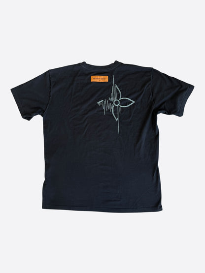 Louis Vuitton Black & White Frequency Logo Embroidered T-Shirt