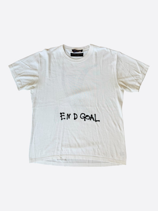 Louis Vuitton White End Goal Intarsia T-Shirt