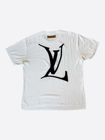 Louis Vuitton White End Goal Intarsia T-Shirt