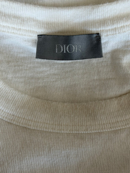 Dior White & Black Velour Logo T-Shirt