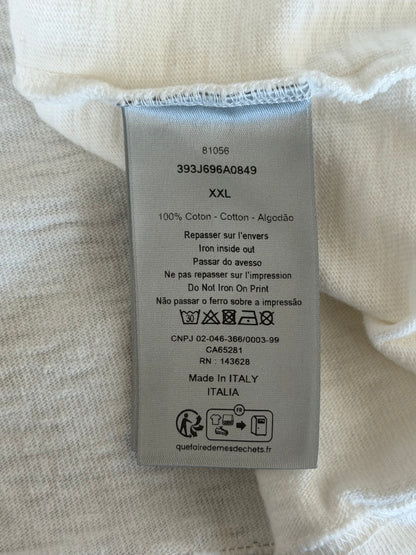 Dior White & Black Velour Logo T-Shirt