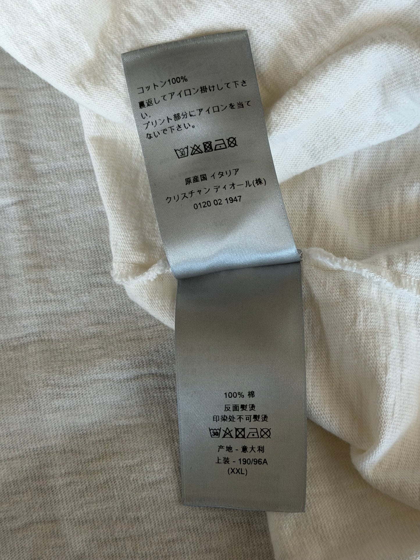 Dior White & Black Velour Logo T-Shirt