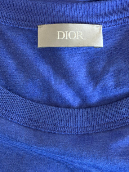 Dior Blue CD Icon Embroidered Logo T-Shirt