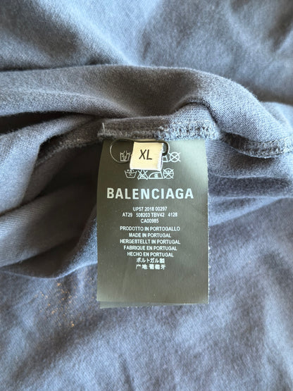 Balenciaga Navy Campaign Logo T-Shirt