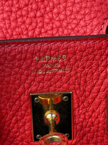 Hermes Red Togo & Gold Hardware Birkin 25