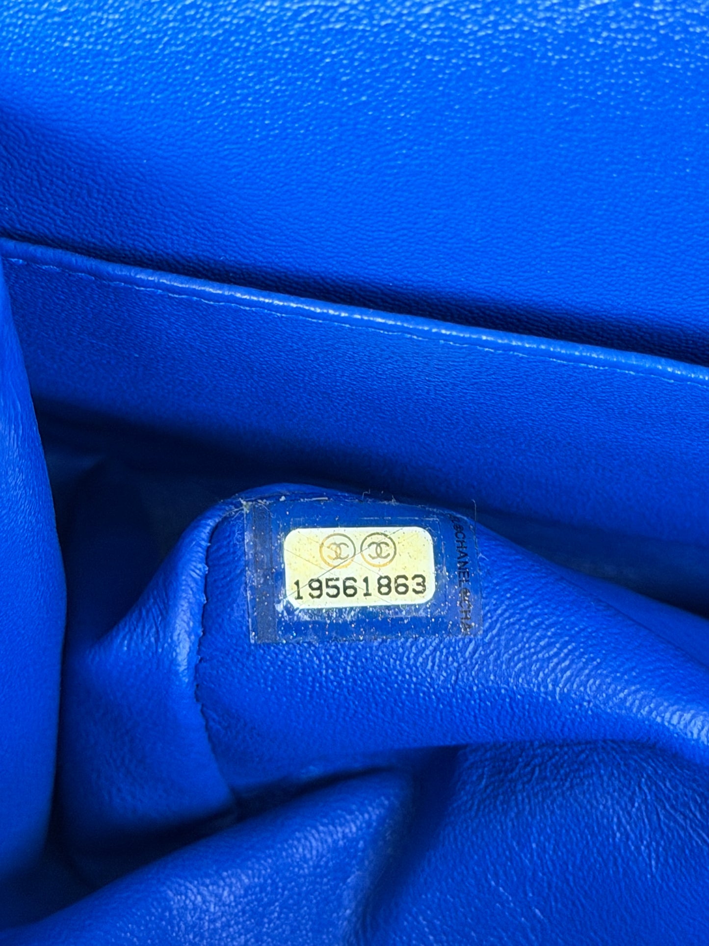Chanel Blue Jersey Quilted Jumbo Flap Bag