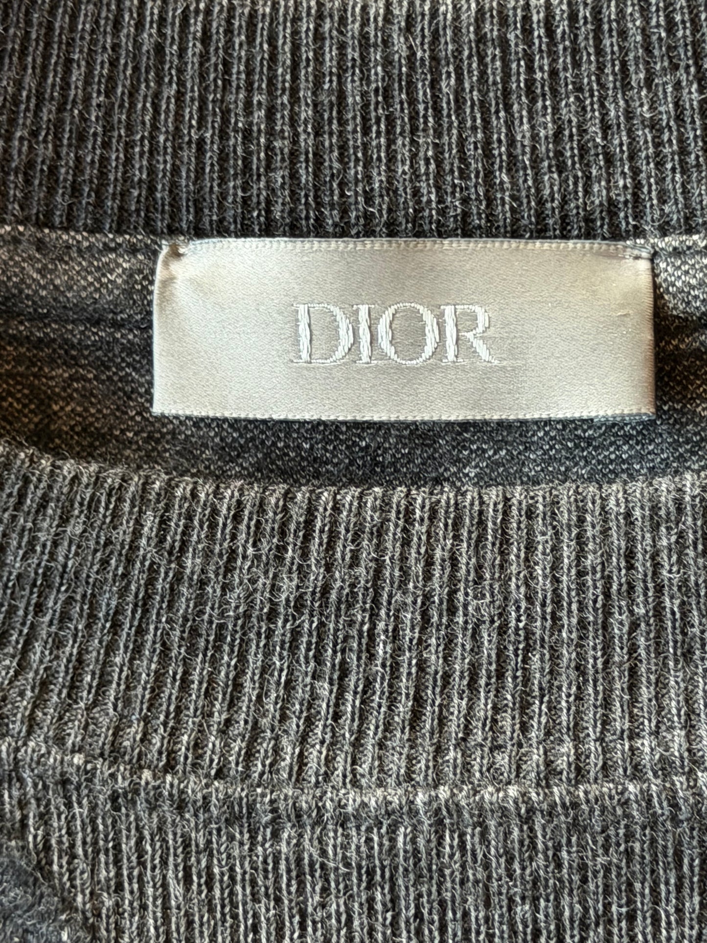 Dior Black Pinstripe Atelier Embroidered Logo T-Shirt