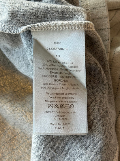 Dior Grey Pinstripe Atelier Embroidered Logo T-Shirt
