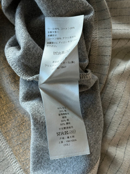 Dior Grey Pinstripe Atelier Embroidered Logo T-Shirt