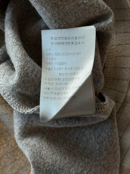 Dior Grey Pinstripe Atelier Embroidered Logo T-Shirt