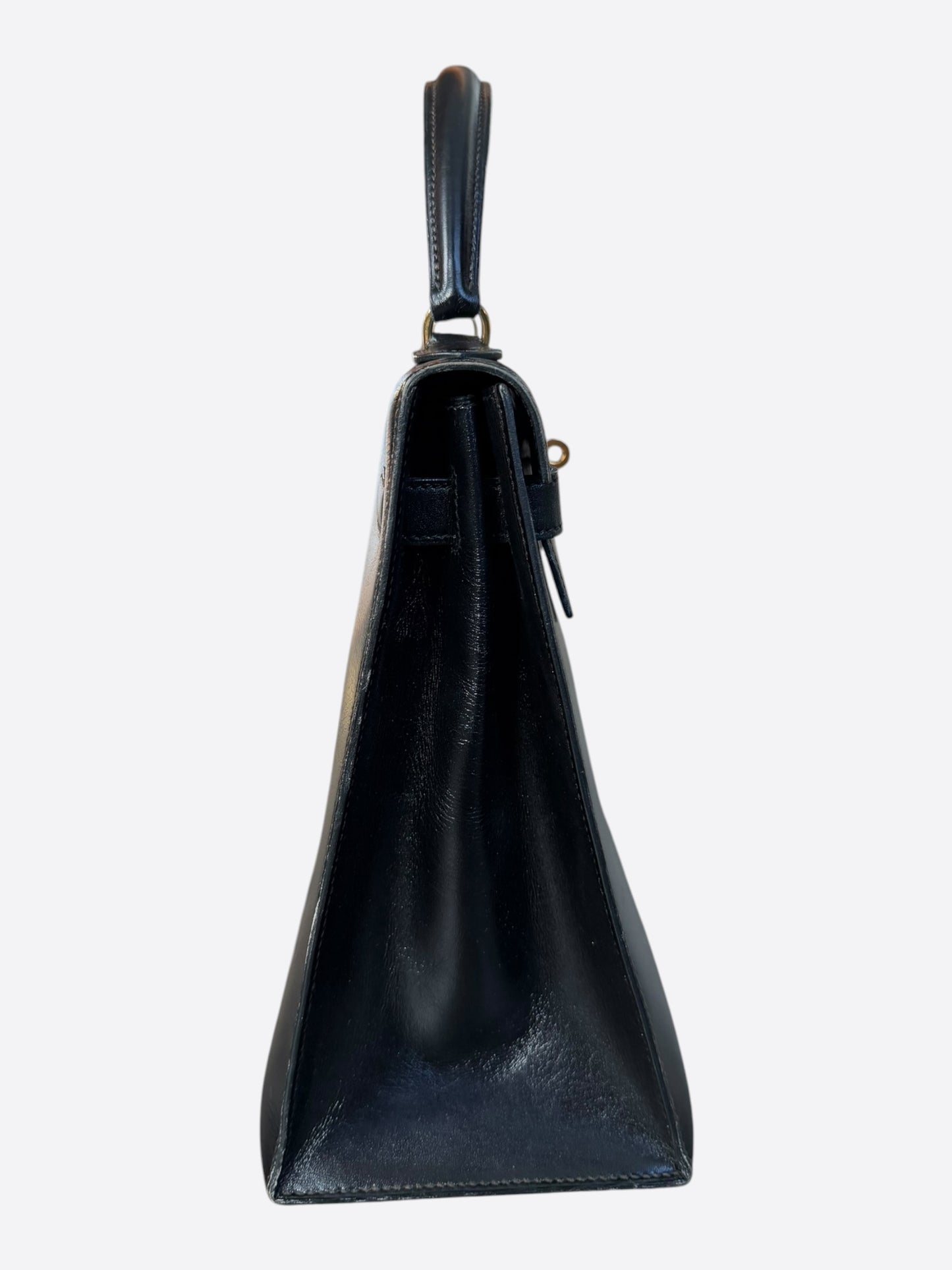 Hermes Black Box Leather & Gold Hardware Kelly 32