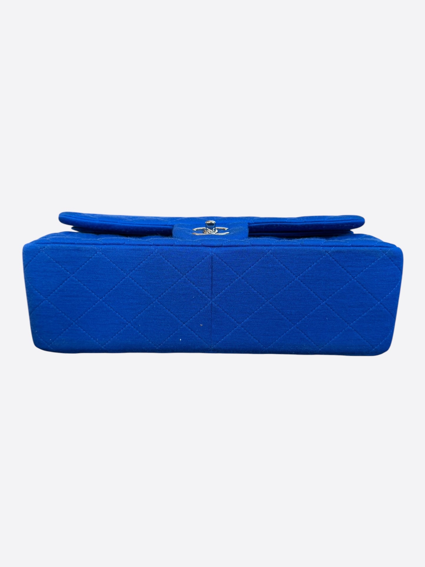 Chanel Blue Jersey Quilted Jumbo Flap Bag