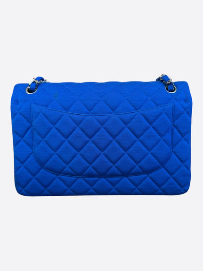Chanel Blue Jersey Quilted Jumbo Flap Bag