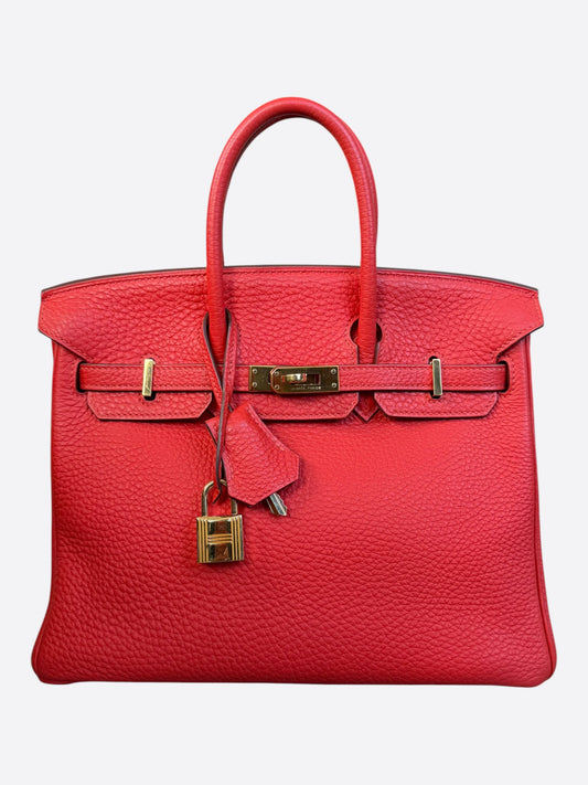 Hermes Red Togo & Gold Hardware Birkin 25