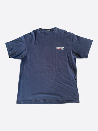 Balenciaga Navy Campaign Logo T-Shirt