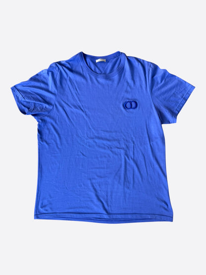 Dior Blue CD Icon Embroidered Logo T-Shirt