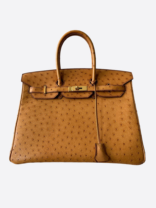 Hermès Chocolate Ostrich Birkin 35