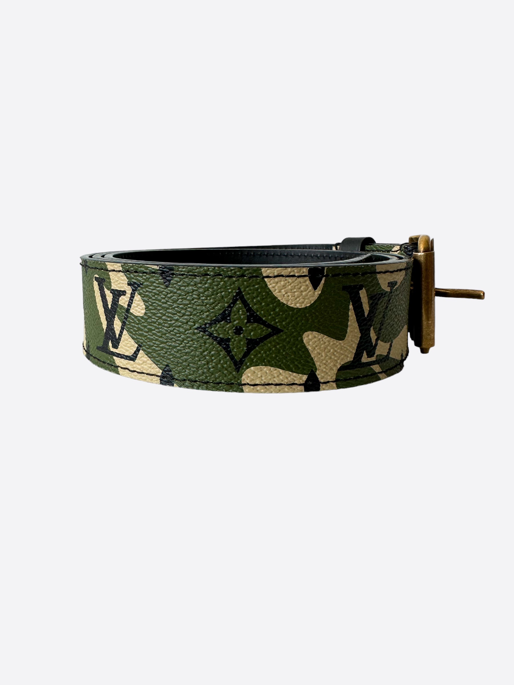 Louis Vuitton Takashi Murakami Green Camouflage Monogram Belt