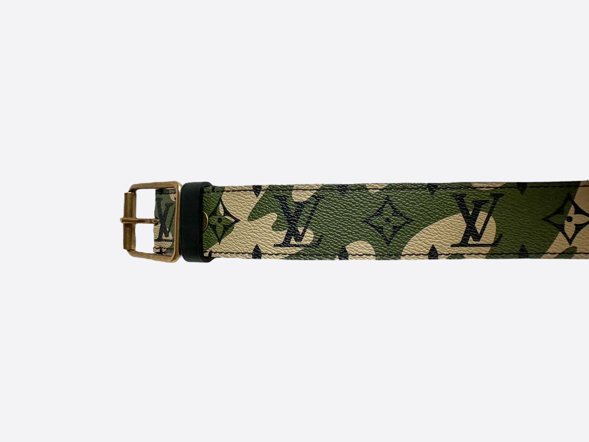 Louis Vuitton Takashi Murakami Green Camouflage Monogram Belt
