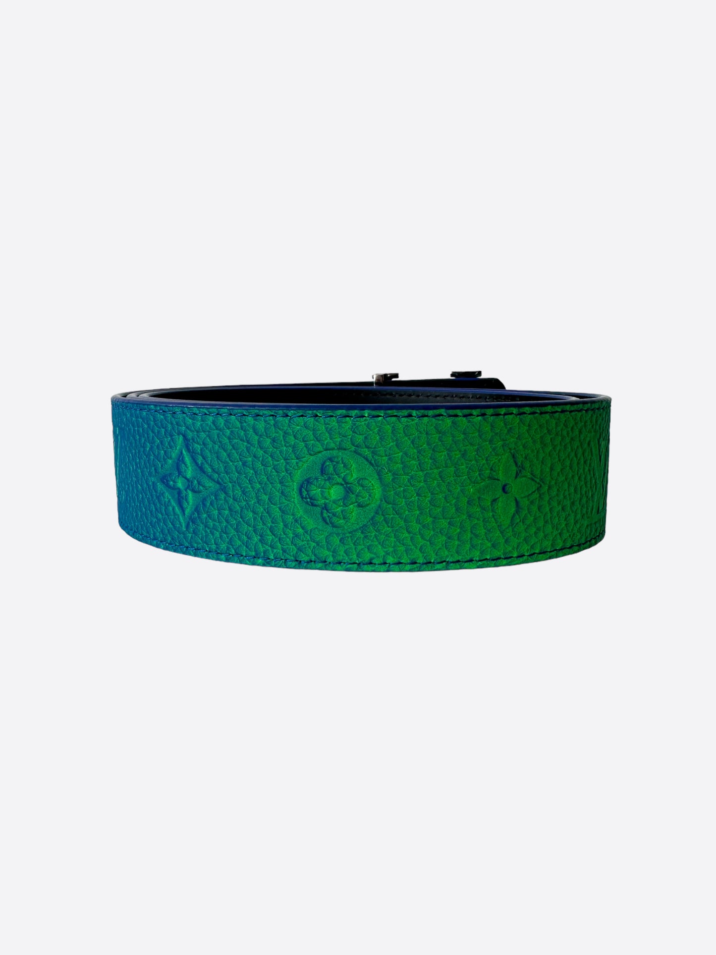 Louis Vuitton belt in blue leather with monogram - DOWNTOWN UPTOWN Genève