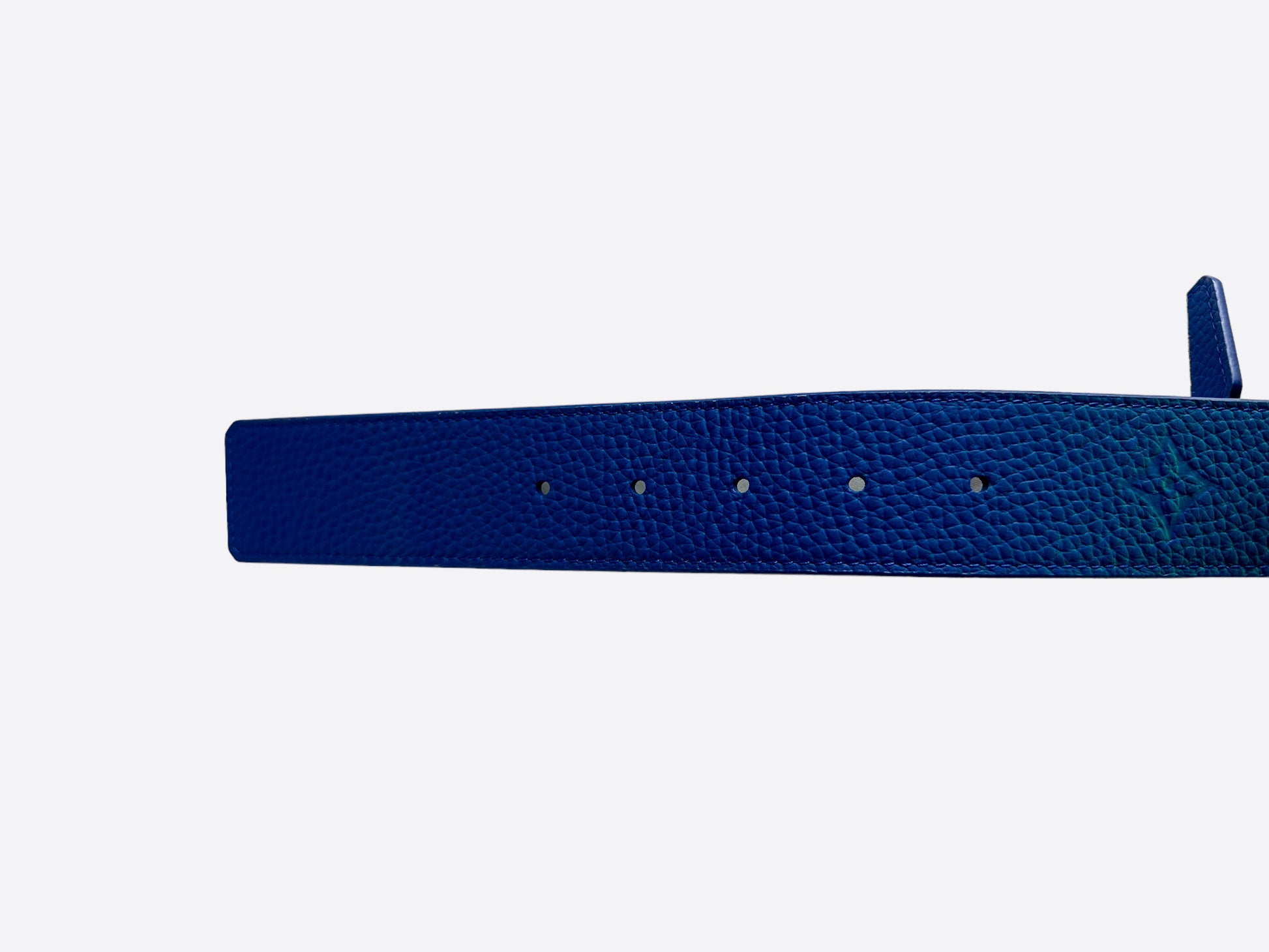 Splendid blue and green LV Initiales Taurillon Illusion belt