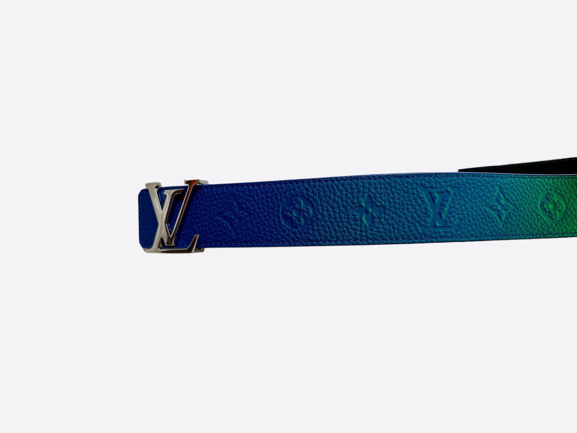 Blue Louis Vuitton Monogram Empreinte Ceinture Gracieuse Belt