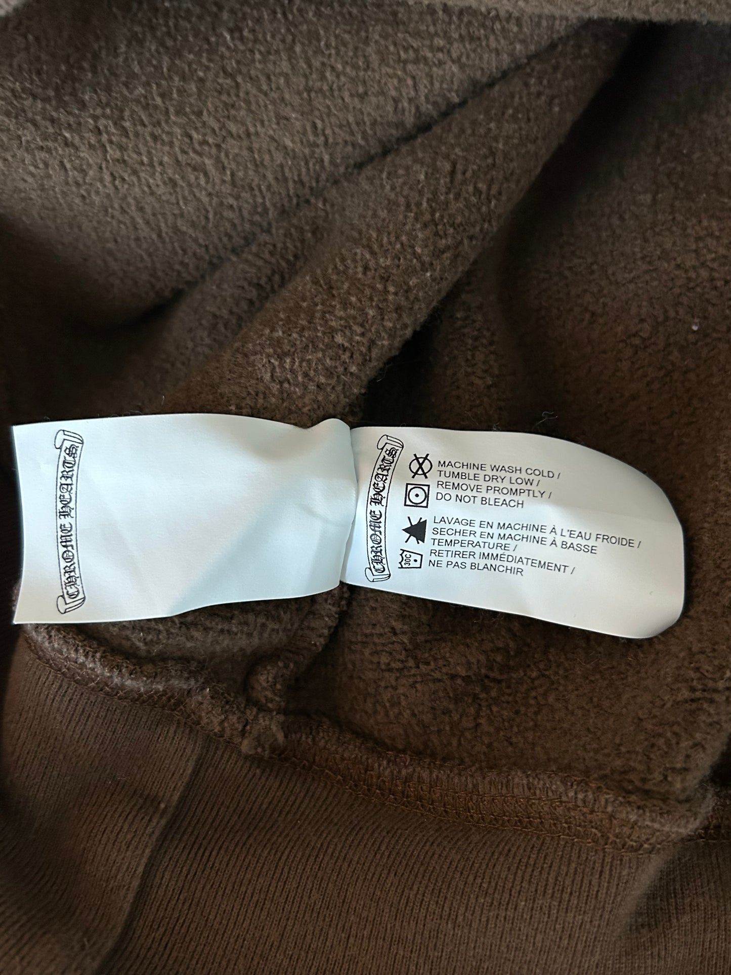 Chrome Hearts Brown & White Embroidered Logo Quarter Zip Sweater
