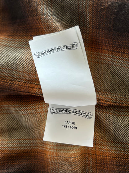 Chrome Hearts Brown Plaid Flannel Shirt