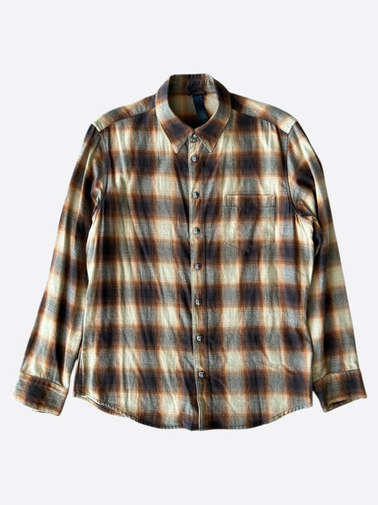 Chrome Hearts Brown Plaid Flannel Shirt