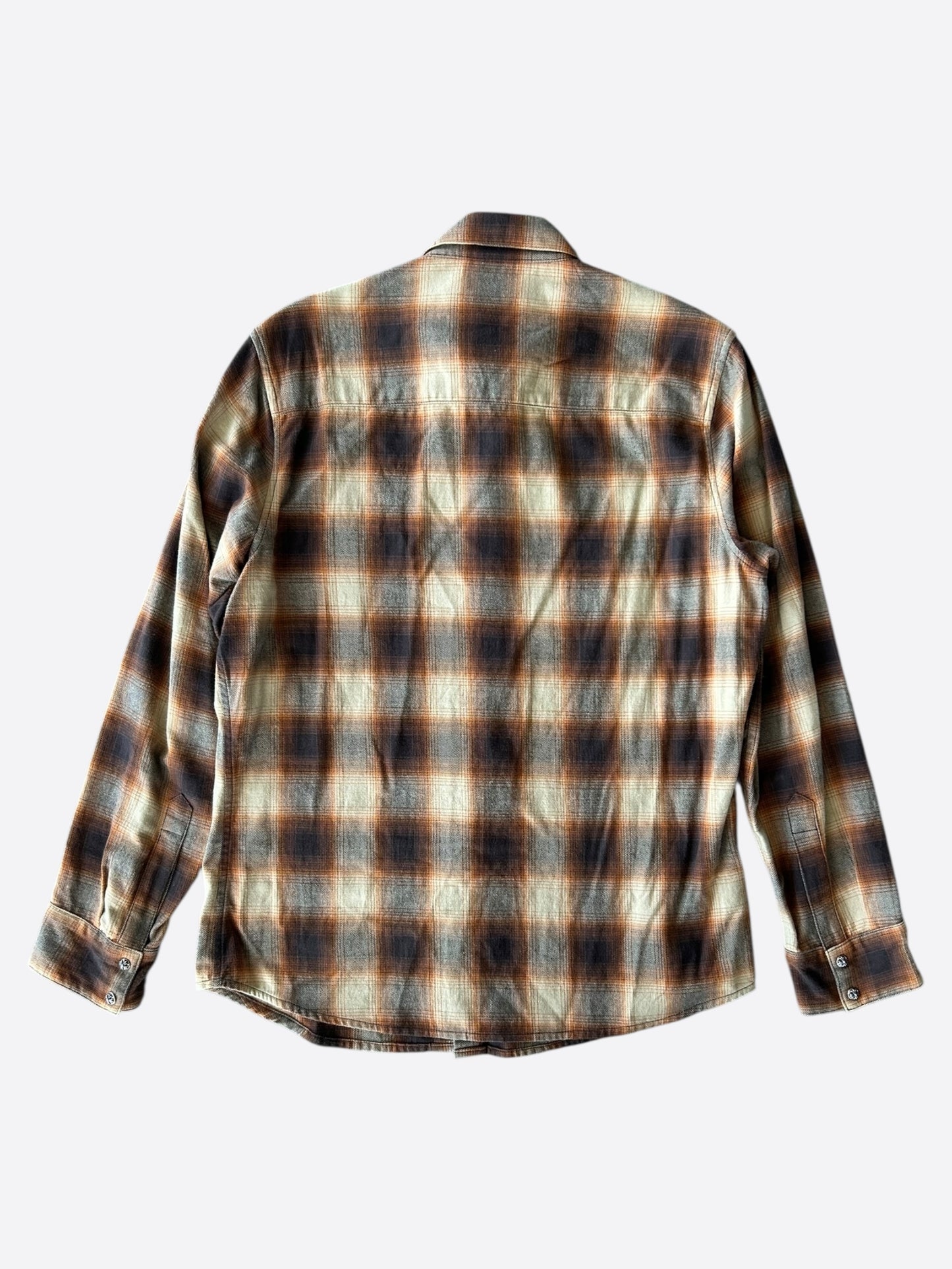 Chrome Hearts Brown Plaid Flannel Shirt