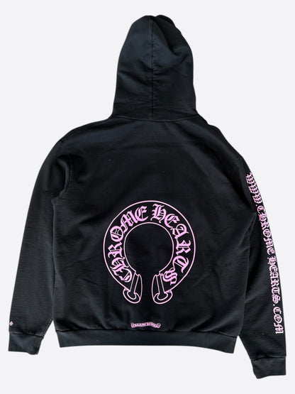 Chrome Hearts Black & Pink Online Exclusive Horseshoe Logo Hoodie