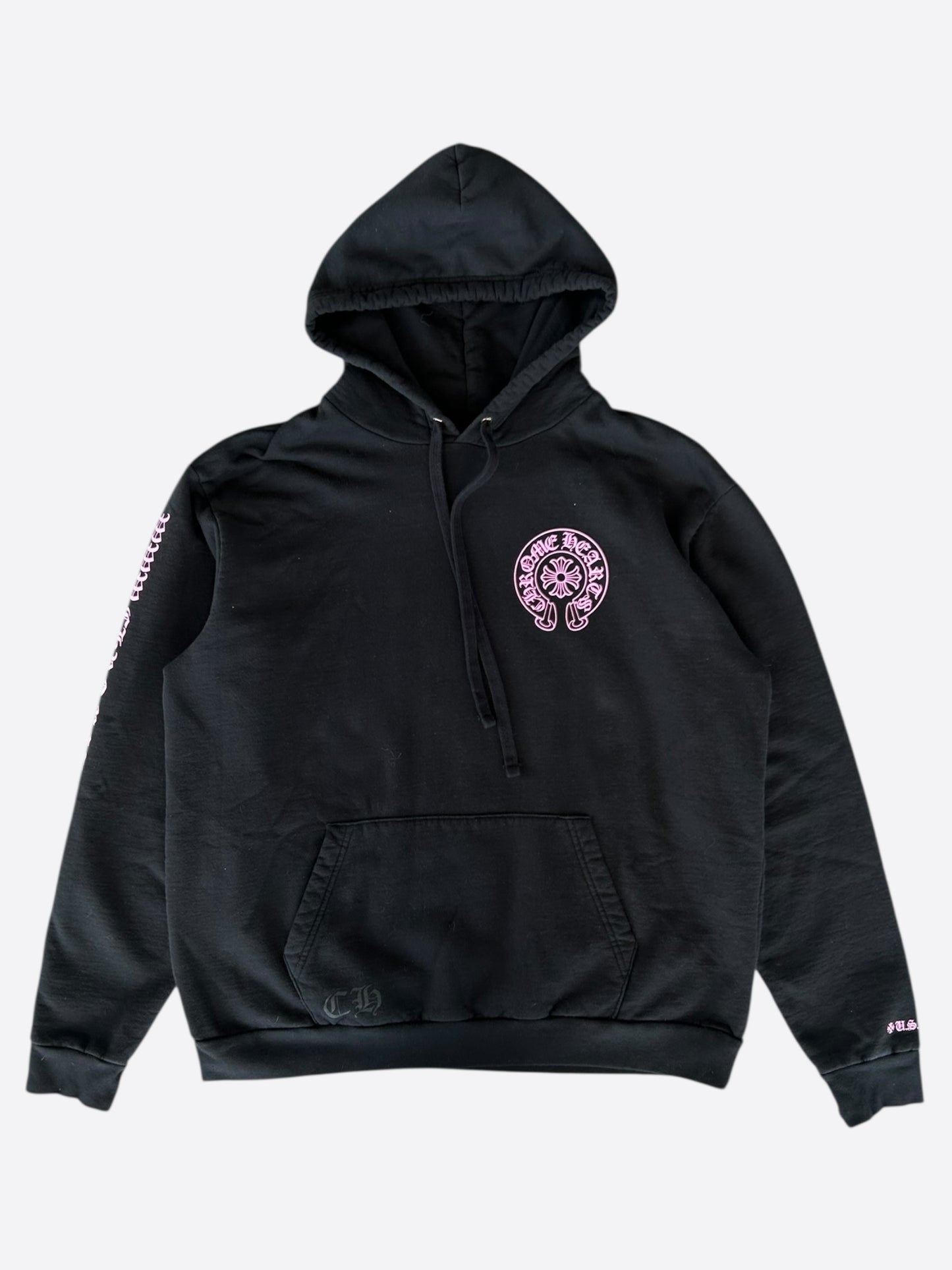 Chrome Hearts Black & Pink Online Exclusive Horseshoe Logo Hoodie