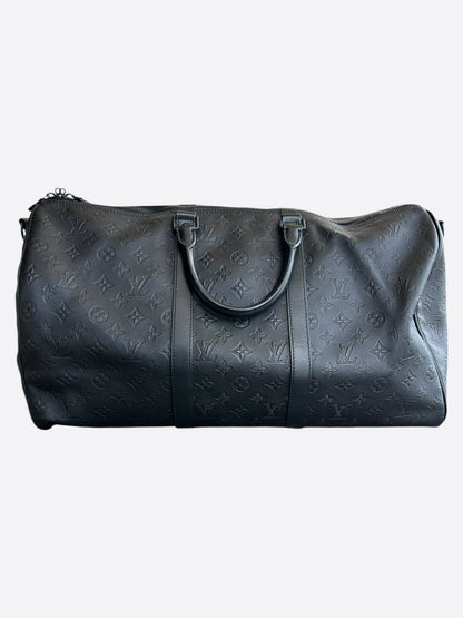 Louis Vuitton Black Monogram Shadow Keepall 50