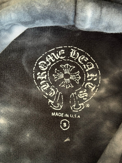 Chrome Hearts Black & White Tie-Dye Horseshoe Logo Hoodie