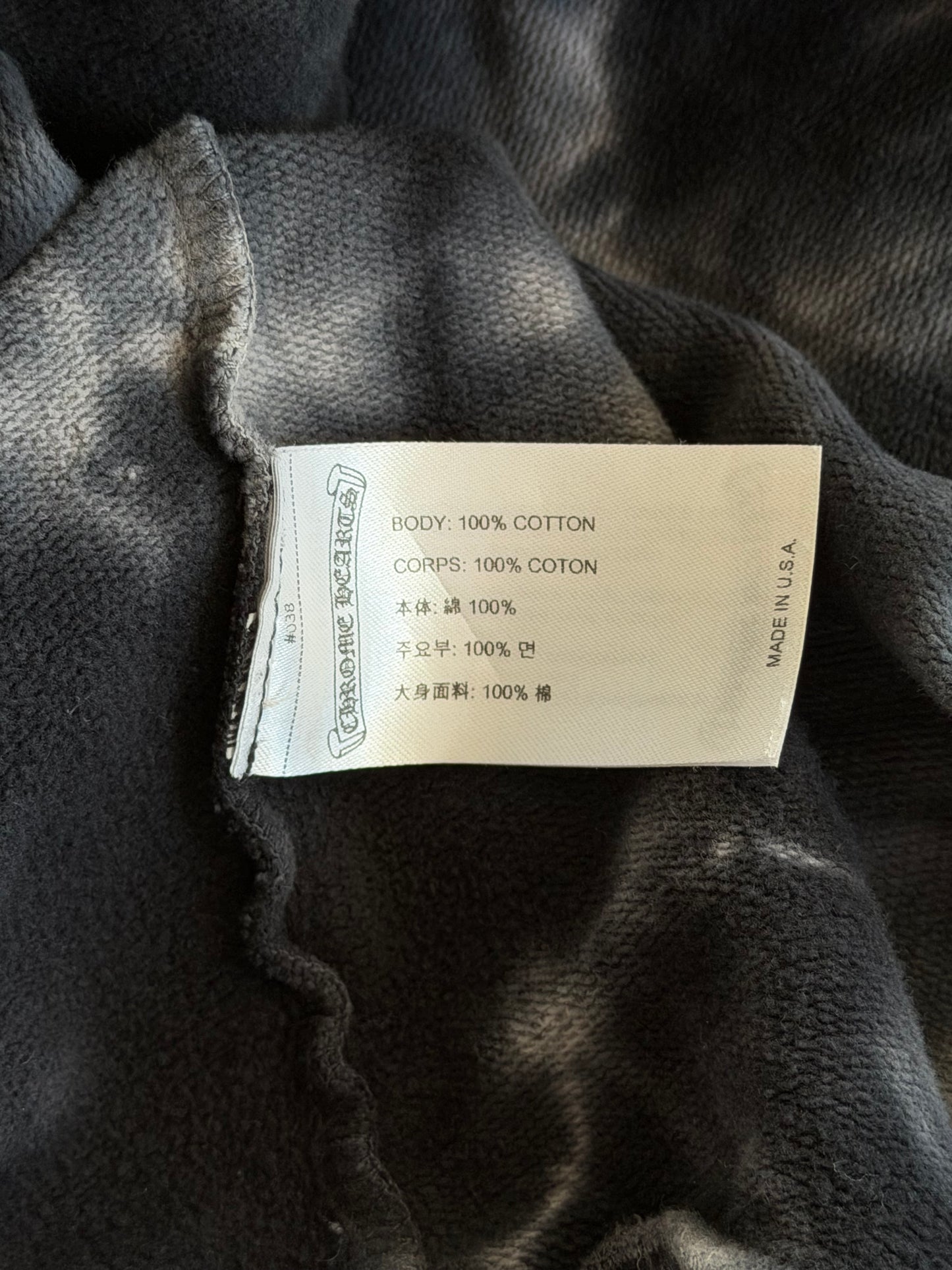 Chrome Hearts Black & White Tie-Dye Horseshoe Logo Hoodie
