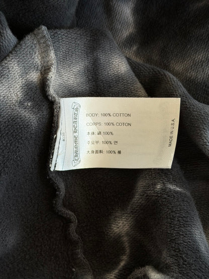 Chrome Hearts Black & White Tie-Dye Horseshoe Logo Hoodie