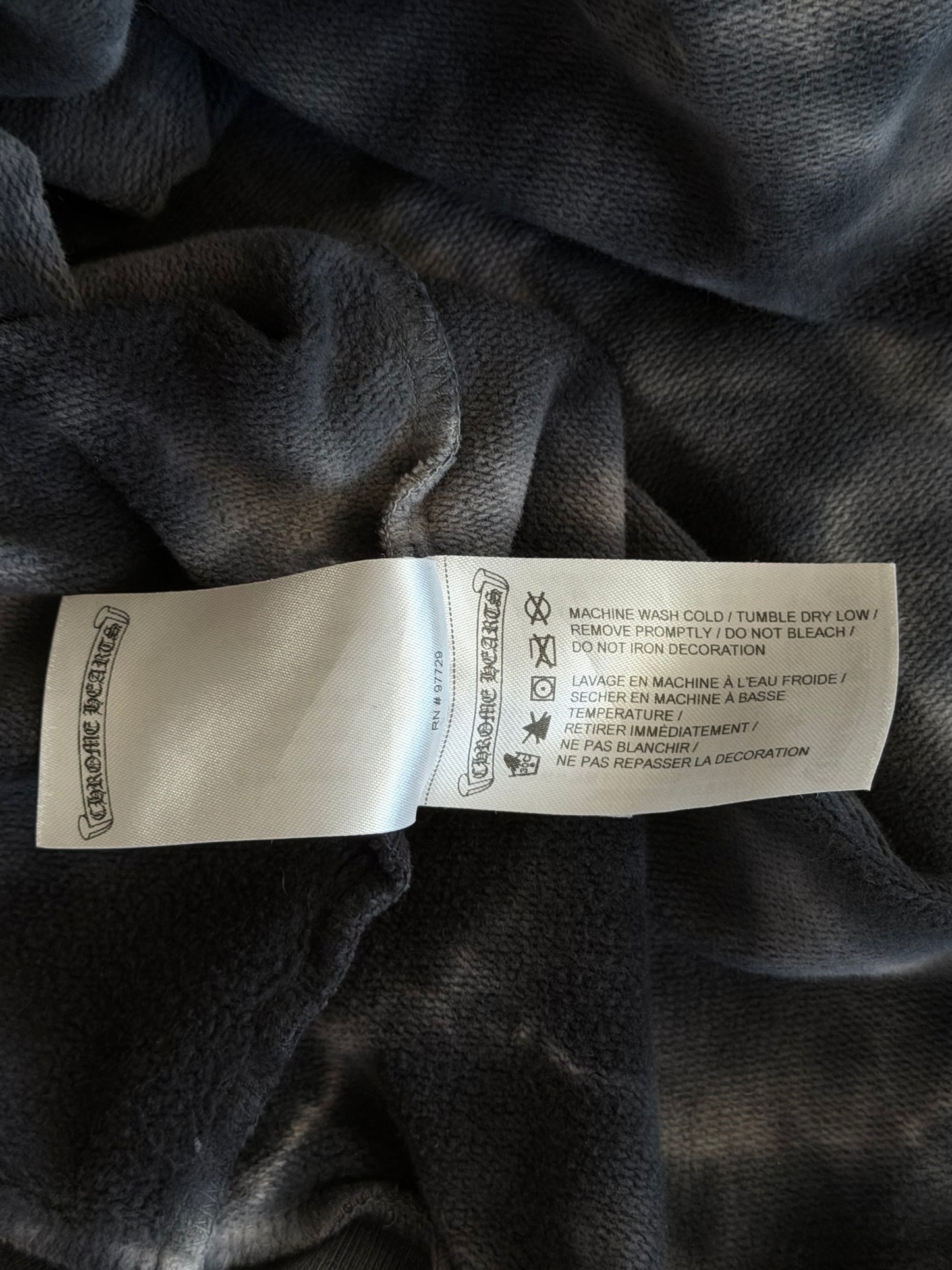 Chrome Hearts Black & White Tie-Dye Horseshoe Logo Hoodie