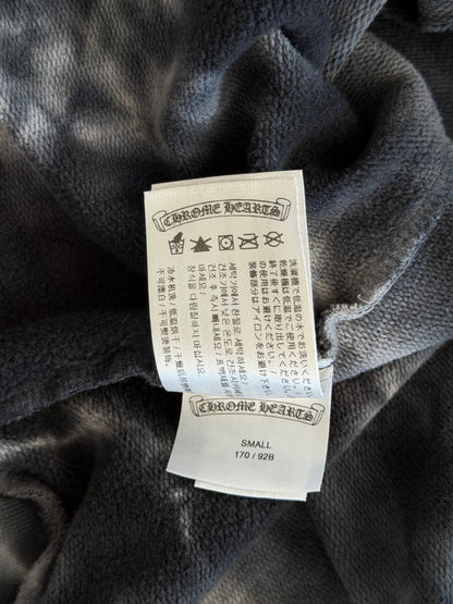Chrome Hearts Black & White Tie-Dye Horseshoe Logo Hoodie