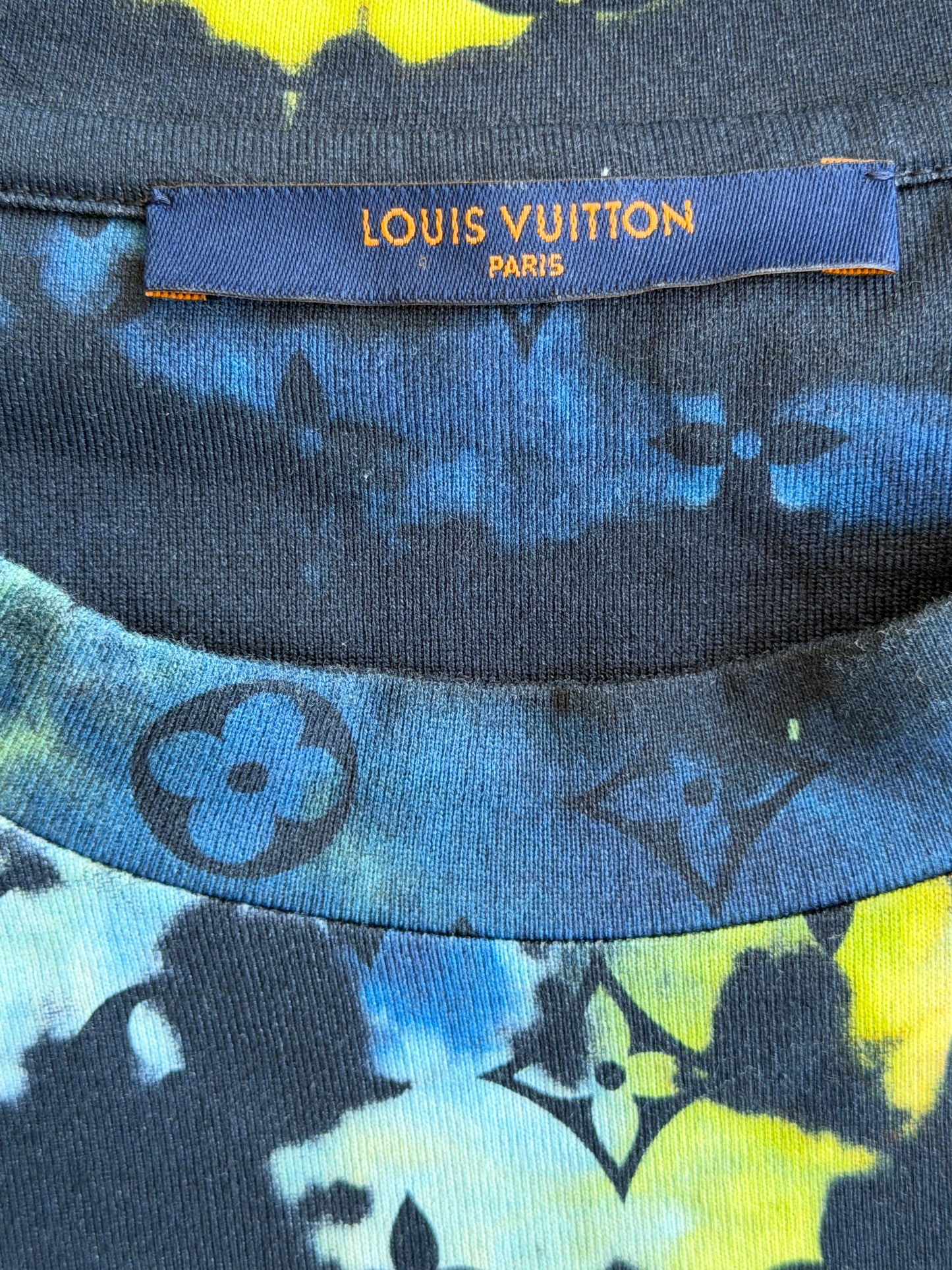 Louis Vuitton Navy Tie-Dye Camo Monogram T-Shirt