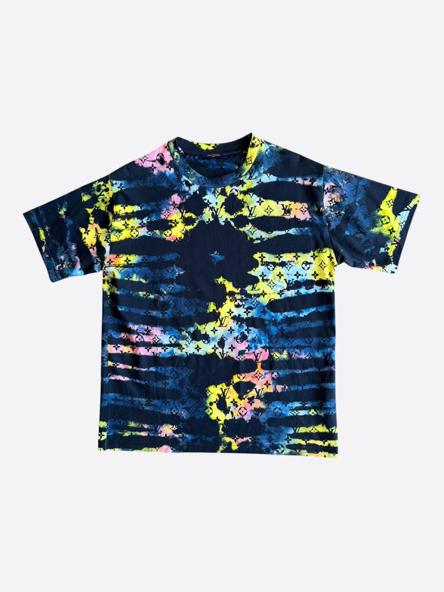 Louis Vuitton Navy Tie-Dye Camo Monogram T-Shirt