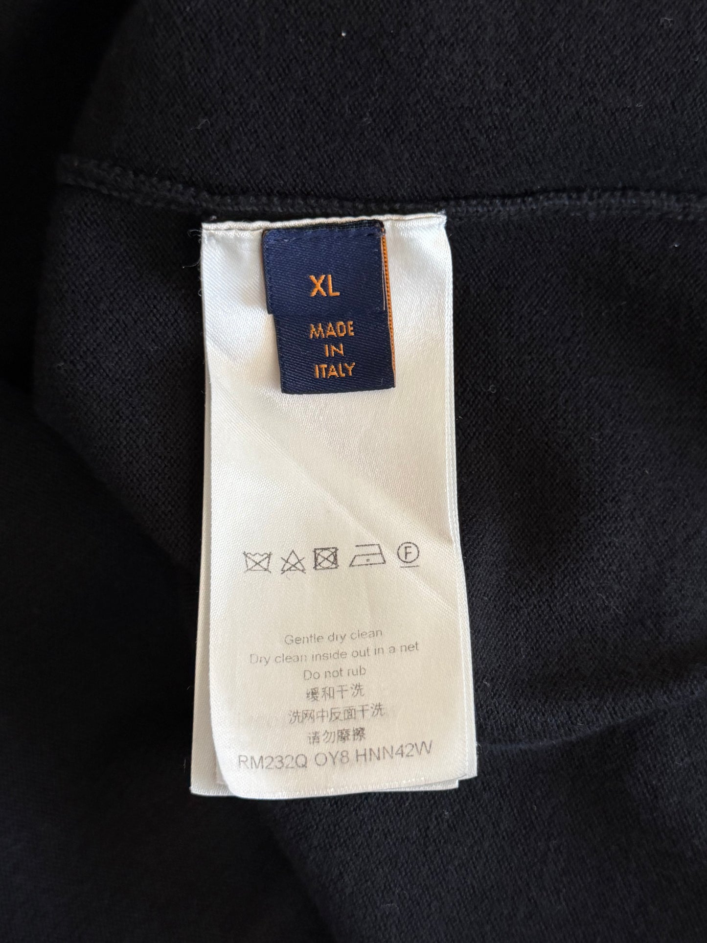 Louis Vuitton Black & White Pin Logo Embroidered T-Shirt