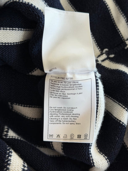Chanel Navy & White Striped Cashmere Women's Hoodie