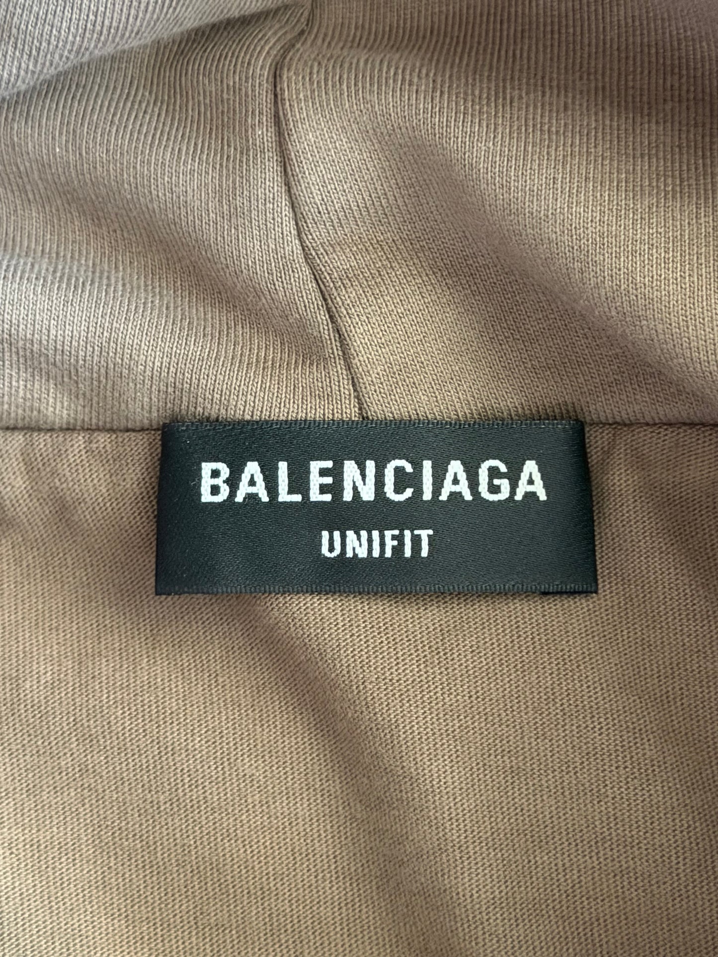 Balenciaga Brown Distressed Logo Hoodie