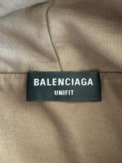 Balenciaga Brown Distressed Logo Hoodie