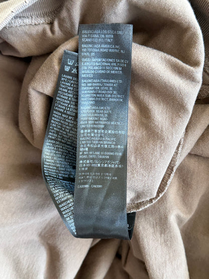 Balenciaga Brown Distressed Logo Hoodie