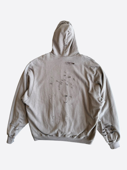 Balenciaga Brown Distressed Logo Hoodie