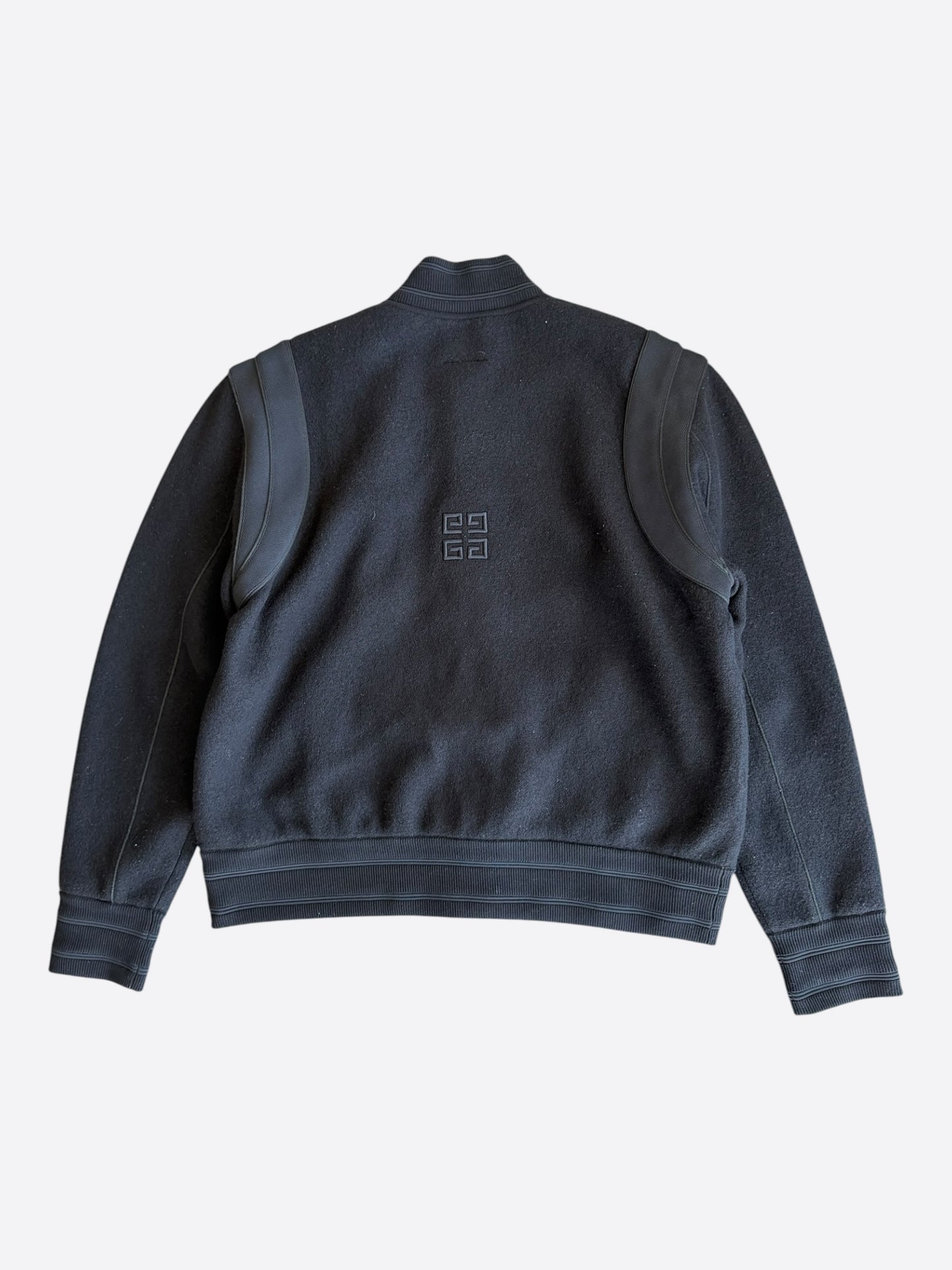 Givenchy Black Embroidered Logo Striped Varsity Jacket