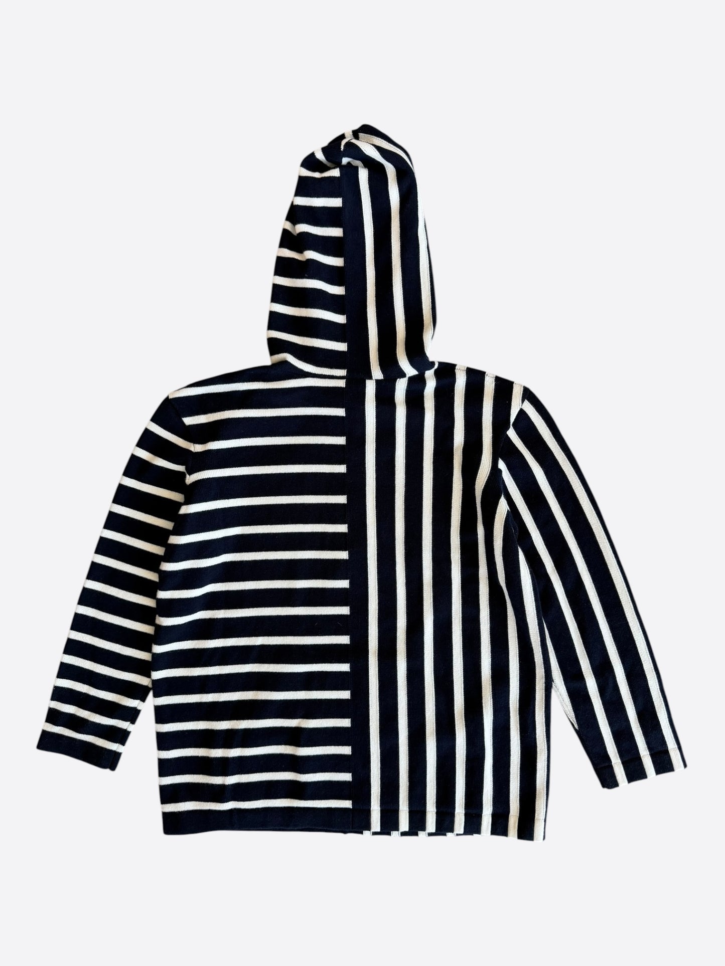 Chanel Navy & White Striped Cashmere Women's Hoodie