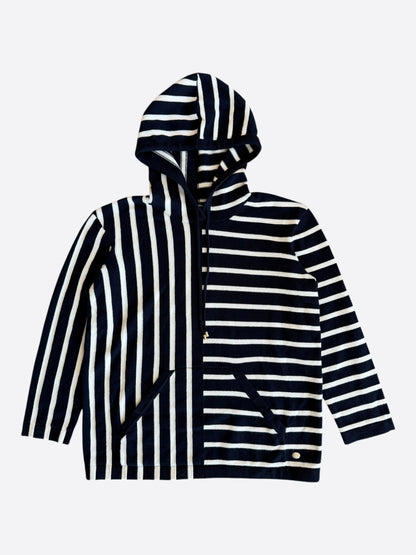 Chanel Navy & White Striped Cashmere Women's Hoodie